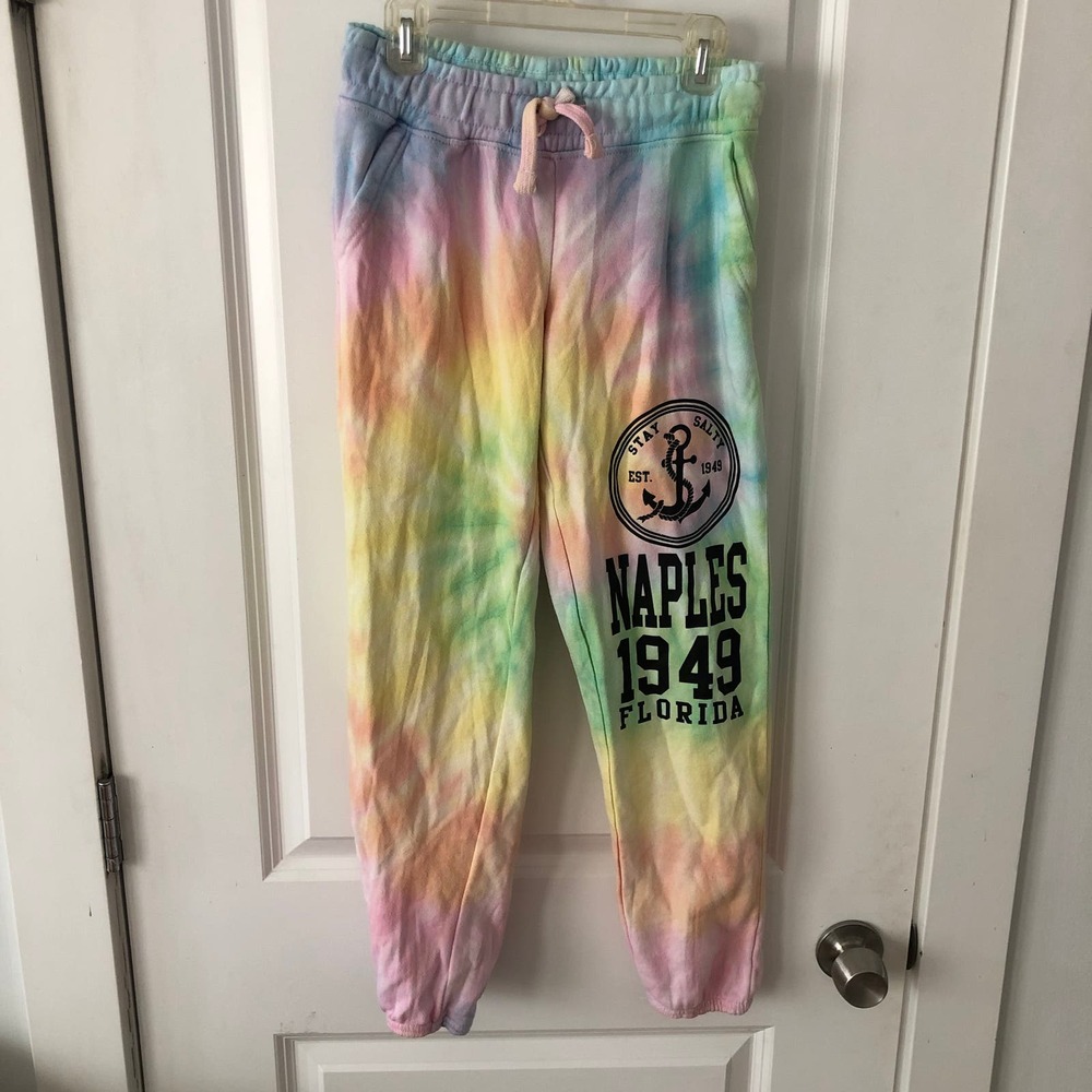Dreamsicle Kid's Girl's Large "Naples Florida" Tie Dye Sweatpants